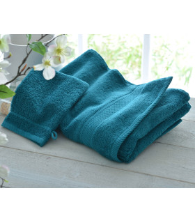 drap de bain brodé bleu lagon