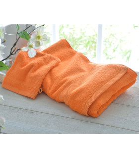 drap de bain brodé orange