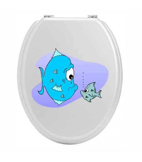 Stickers toilettes regard de poissons