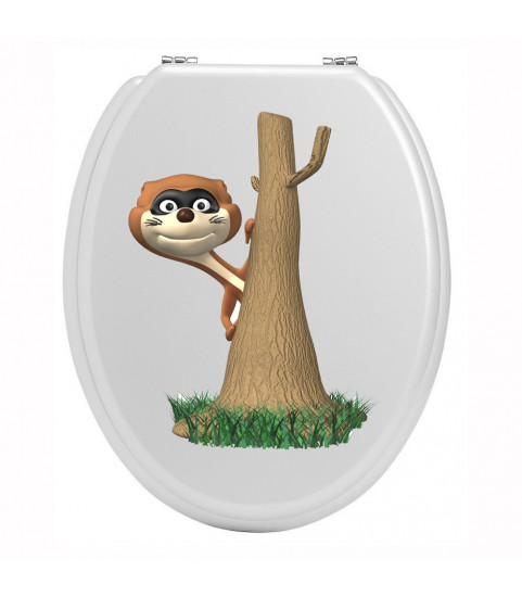 Stickers toilettes animal et arbre