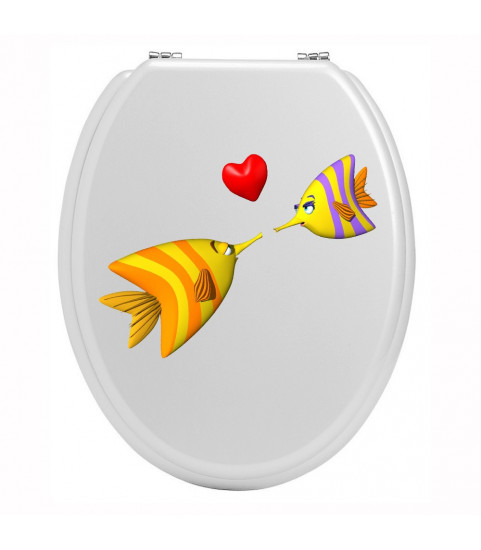 Stickers toilettes amour de poisson