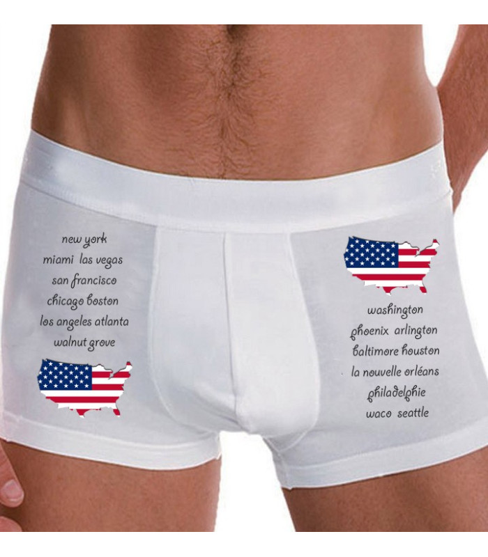 Boxer Homme Humour "USA Trip"