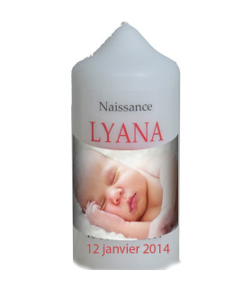 Bougie naissance personnalisée
