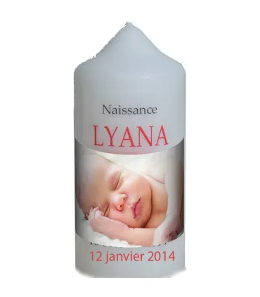Bougie naissance personnalisée