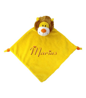Doudou lion avec broderie