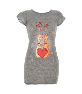 Pyjama tunique femme coeur