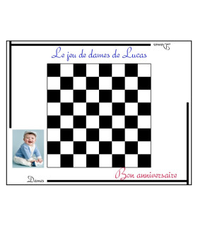 tapis de jeu de dames personnalisé