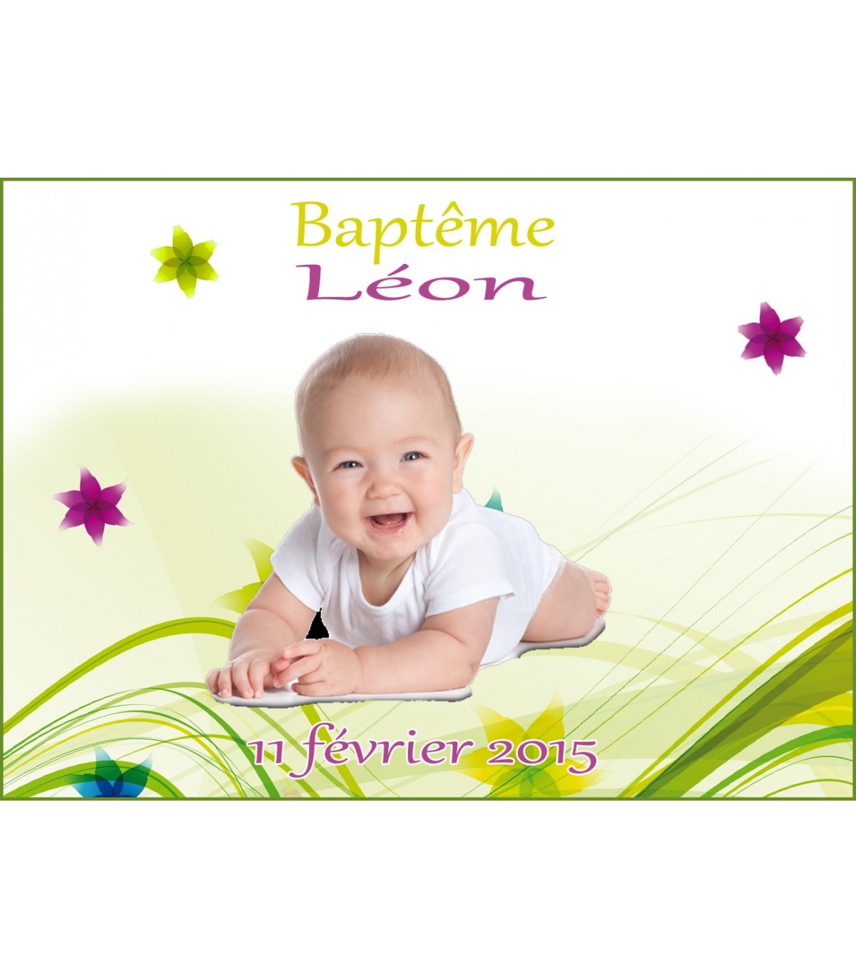 Cadeau baptême  Bouteille personnalisée pour annonce baptême garçon