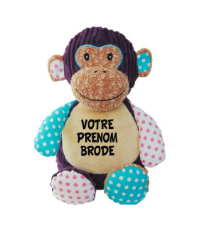 peluche singe brode