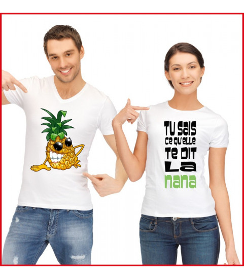 tee shirt très rigolo motif ananas