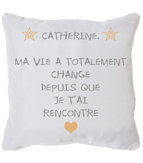Coussin  texte design sympa