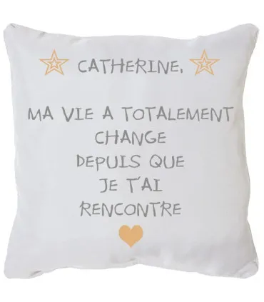 Coussin  texte design sympa