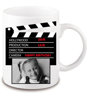Mug clap cinéma personnalisé