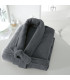 Peignoir col chale brodé anthracite