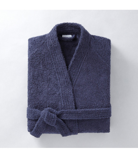 Peignoir éponge col kimono 450g bleu marine