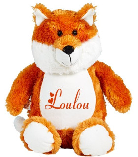Peluche enfant renard brodé