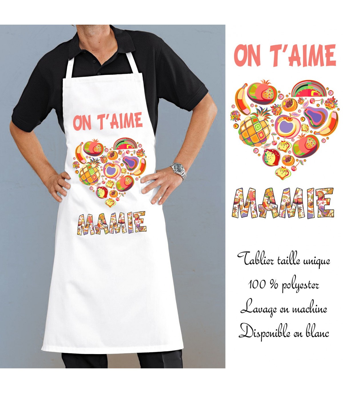 Tata Avs Mamie Maitresse Idéal comme cadeau original ! Maman Atsem Tablier de cuisine personnalisable Pour Marraine