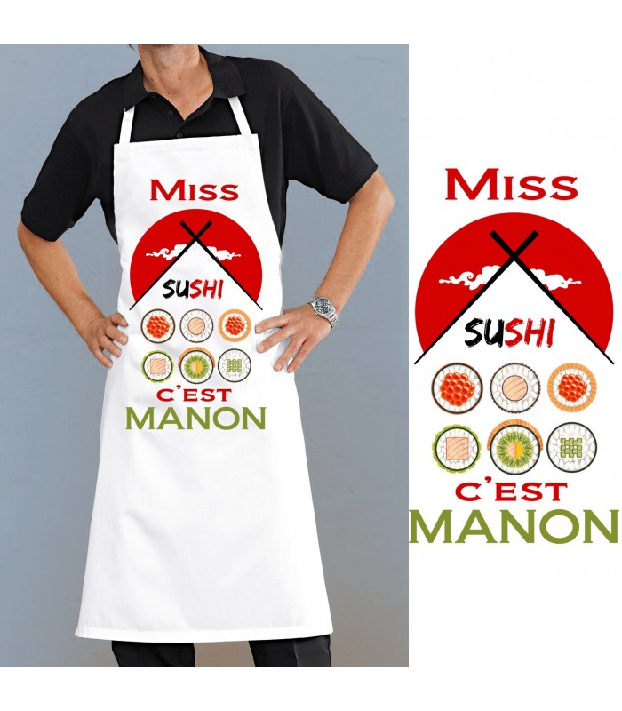 Tablier personnalisé sushi