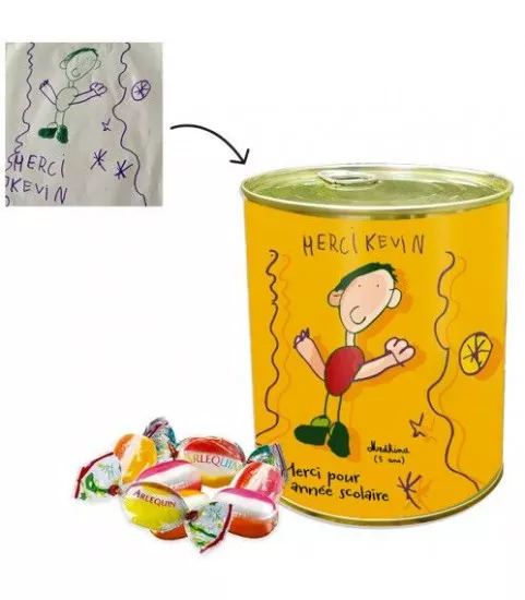 Boite bonbons avec dessin enfant