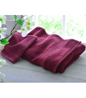 Drap de bain violet brode