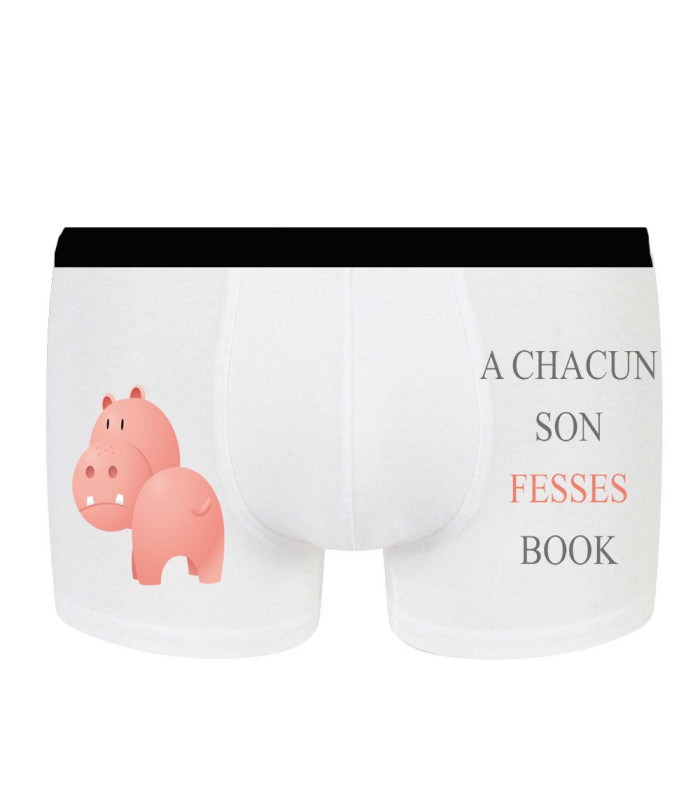 Boxer Homme Rigolo "Fesses Book" – Humour Réseaux Sociaux