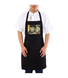 Tablier de cuisine noir personnalisé