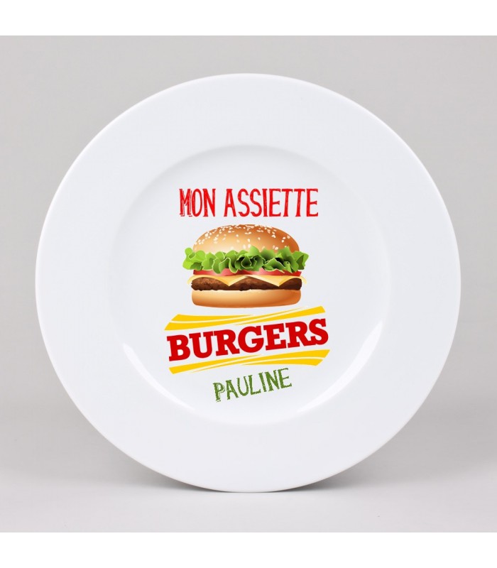 Assiette hamburger personnalisée