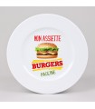 Assiette hamburger personnalisée