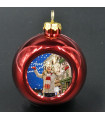 Boule de Noël Rouge Personnalisée Photo - Diamètre 8 cm