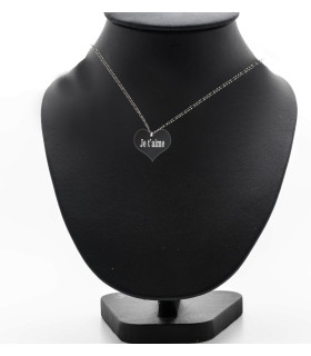 Pendentif coeur plexiglas grave