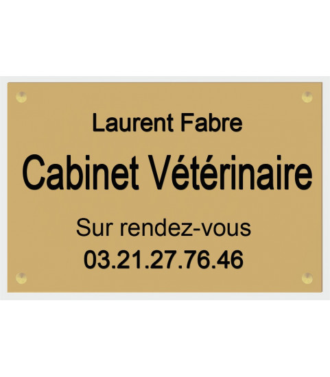 Plaque veterinaire en plexiglas