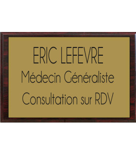 Plaque aluminium or et support bois