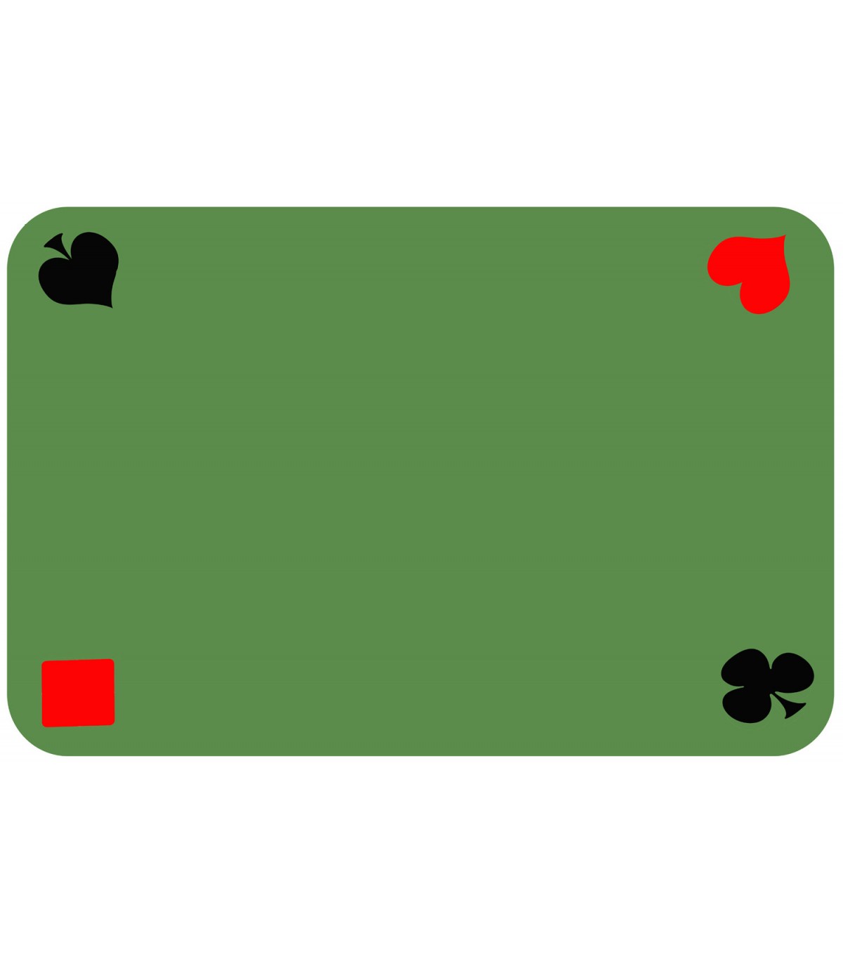 Tapis de cartes à jouer vert Belote 40 x 60 cm pour joueurs