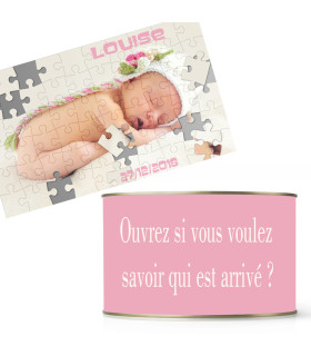 Faire part naissance puzzle et boite