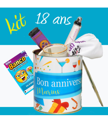 Le kit cadeau super original pour fêter les 18 ans d'un jeun Le kit cadeau super original pour fêter les 18 ans d'un jeun