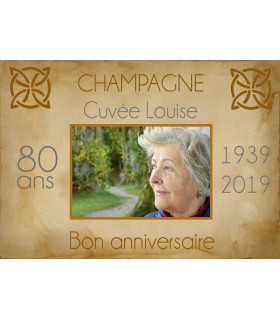 Etiquette bouteille parchemin