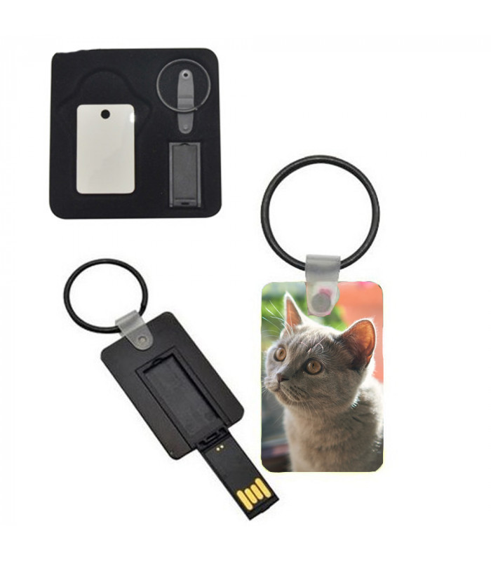 Porte clé avec sa clé USB 8 Go personnalisé avec photo