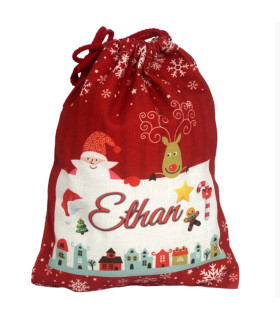 sac de noel rouge personnalisé
