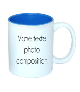 mug avec photo interieur bleu