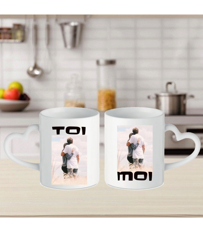 Cadeau pour couple amoureux  kit mug et tasse  en duo  cadeau