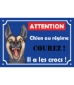 Plaque metal danger chien