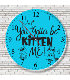 horloge chat fond bleu