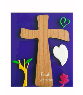 Plaque croix jesus à graver