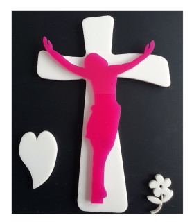 Plaque jesus sur croix moderne
