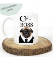Mug Humour Patron "Cool Boss" - Carlin Lunettes Noires (330 ml)