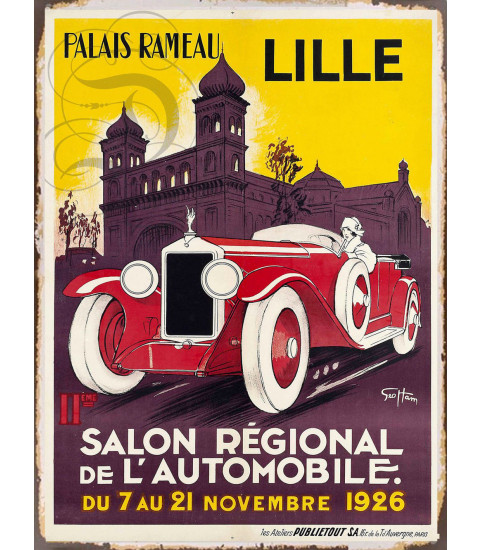 plaque pub salon auto lille 1926