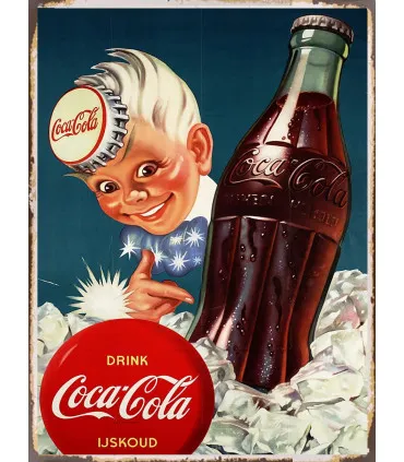 plaque metal retro coca