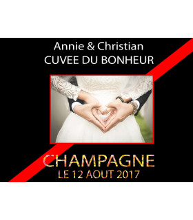 etiquette bouteille champagne mariage