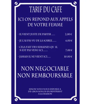 plaque rigolote pour cafe bar
