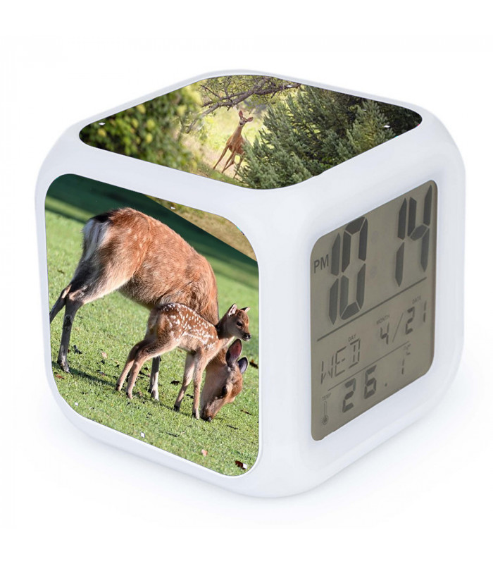 Reveil LED forme cube personnalisé avec une photo en objet d